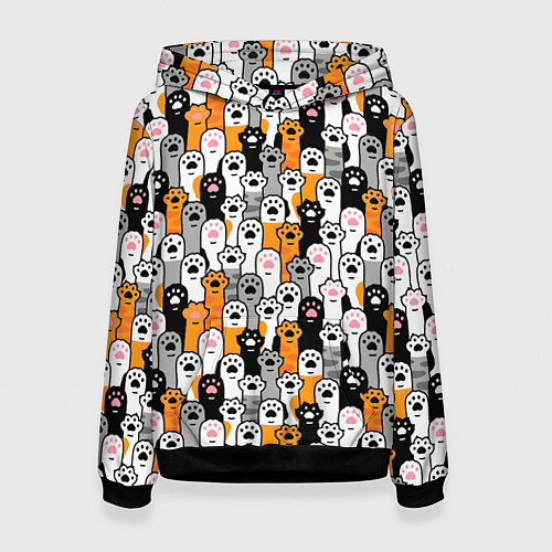 Женская толстовка Кошачьи лапы / 3D-Черный – фото 1