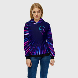 Толстовка-худи женская Evangelion neon blast lines, цвет: 3D-черный — фото 2