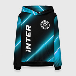 Толстовка-худи женская Inter неоновые лампы, цвет: 3D-черный