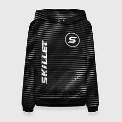 Толстовка-худи женская Skillet metal rock lines, цвет: 3D-черный