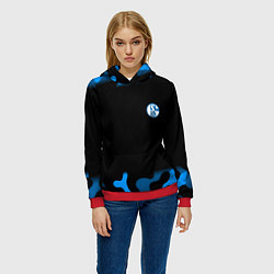 Толстовка-худи женская Schalke 04 fc camo, цвет: 3D-красный — фото 2
