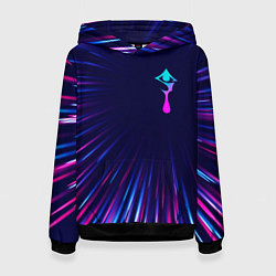 Толстовка-худи женская Hellsing neon blast lines, цвет: 3D-черный