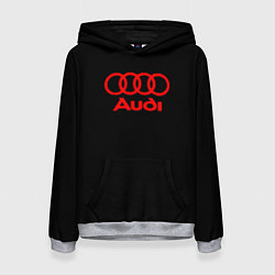 Толстовка-худи женская Audi red logo, цвет: 3D-меланж
