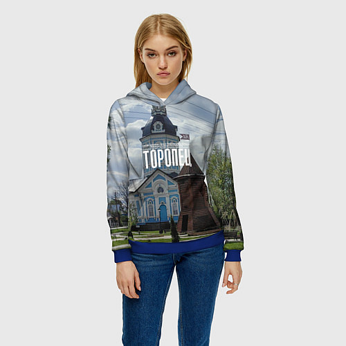 Женская толстовка Торопец Сторожевая башня / 3D-Синий – фото 3