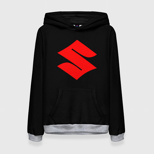 Женская толстовка Suzuki red logo / 3D-Меланж – фото 1