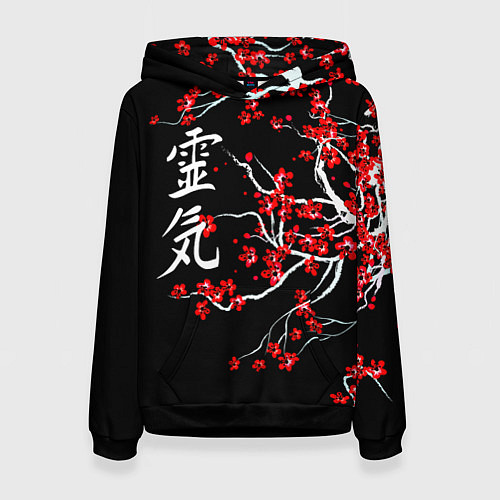 Женская толстовка Цветы сакуры / 3D-Черный – фото 1