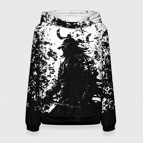 Женская толстовка Ghost of Tsushima black and white / 3D-Черный – фото 1