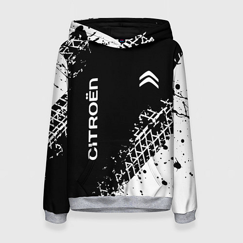 Женская толстовка Ситроен: следы от шин / 3D-Меланж – фото 1
