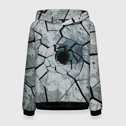 Женская толстовка Расколотая каменная воронка / 3D-Черный – фото 1