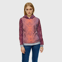 Толстовка-худи женская Векторные узоры, цвет: 3D-меланж — фото 2