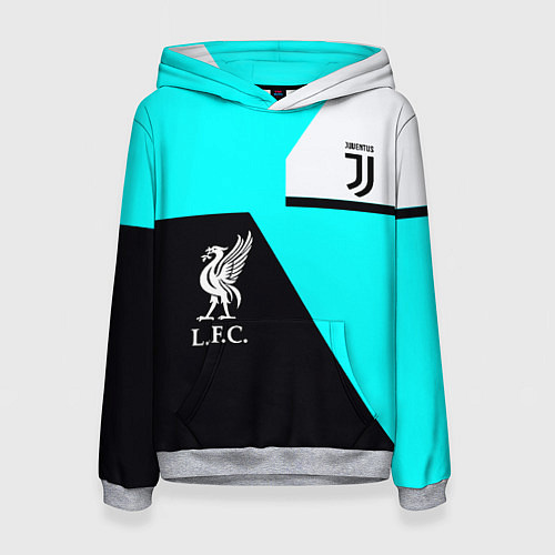 Женская толстовка Juventus x Liverpool geometry / 3D-Меланж – фото 1