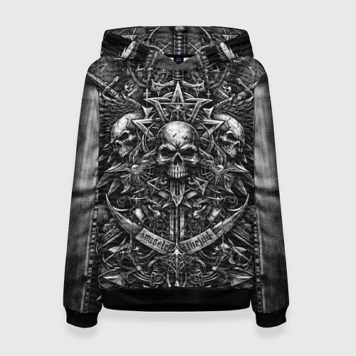 Женская толстовка Черепа с узорами / 3D-Черный – фото 1