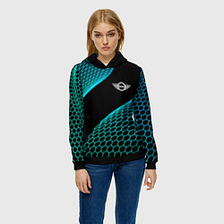 Толстовка-худи женская Mini electro hexagon, цвет: 3D-черный — фото 2