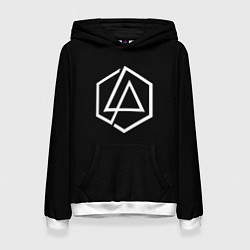 Толстовка-худи женская Linkin park logo white, цвет: 3D-белый