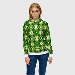 Толстовка-худи женская Ромбовидный орнамент, цвет: 3D-белый — фото 2