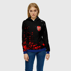 Толстовка-худи женская Arsenal spash, цвет: 3D-синий — фото 2