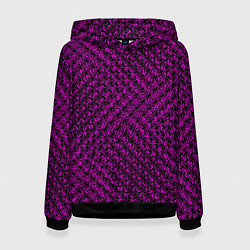 Толстовка-худи женская Текстурированный фиолетовый, цвет: 3D-черный