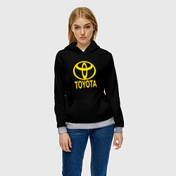 Толстовка-худи женская Toyota yellow, цвет: 3D-меланж — фото 2