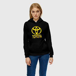 Толстовка-худи женская Toyota yellow, цвет: 3D-черный — фото 2