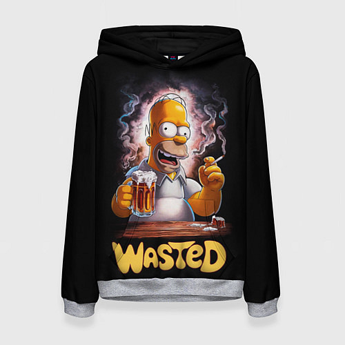 Женская толстовка Homer - wasted / 3D-Меланж – фото 1