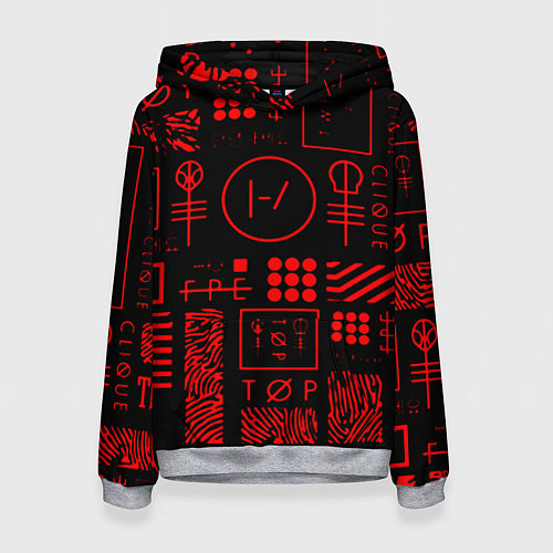 Женская толстовка Twenty one pilots pattern rock / 3D-Меланж – фото 1