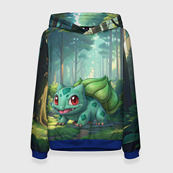 Толстовка-худи женская Bulbasaur pokemon, цвет: 3D-синий
