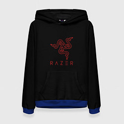 Толстовка-худи женская Razer red logo, цвет: 3D-синий