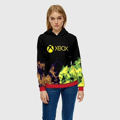 Женская толстовка Xbox game flame / 3D-Красный – фото 3