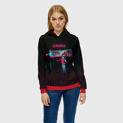 Женская толстовка MAC-10 Neon Rider - CS:GO / 3D-Красный – фото 3