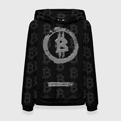 Толстовка-худи женская Биткоин - крипта, цвет: 3D-черный