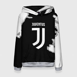 Толстовка-худи женская Juventus fc краски, цвет: 3D-меланж