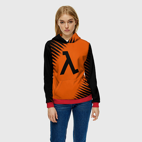 Женская толстовка Half life orange box / 3D-Красный – фото 3