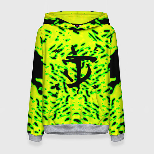 Женская толстовка Doom кислотный стиль лого / 3D-Меланж – фото 1