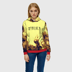 Толстовка-худи женская Stalker fire retro, цвет: 3D-красный — фото 2