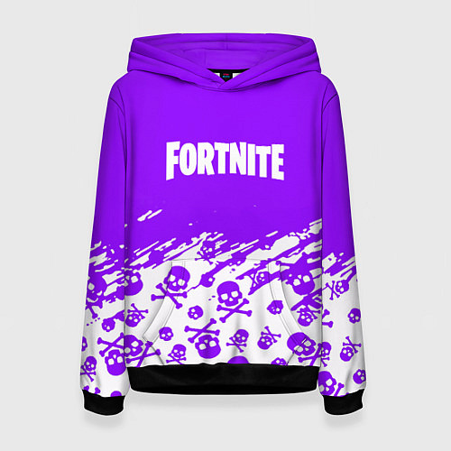 Женская толстовка Fortnite skull pattern / 3D-Черный – фото 1