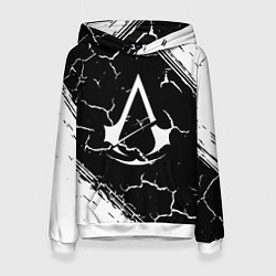 Толстовка-худи женская Кредо убийцы блэк, цвет: 3D-белый