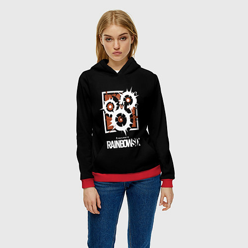 Женская толстовка Том Кленси радуга онлайн гейм / 3D-Красный – фото 3