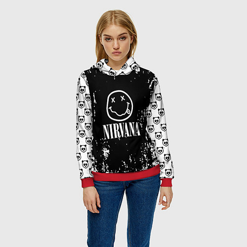 Женская толстовка Nirvana teddy / 3D-Красный – фото 3