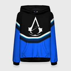 Толстовка-худи женская Assassins Creed logo abstergo, цвет: 3D-черный