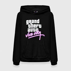 Толстовка-худи женская GTA vice city logo, цвет: 3D-черный