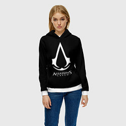 Толстовка-худи женская Assassins Creed logo game, цвет: 3D-белый — фото 2