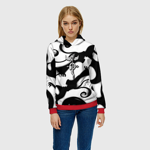 Женская толстовка Стальной алхимик аниме / 3D-Красный – фото 3