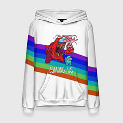 Толстовка-худи женская Among us colors line монстр, цвет: 3D-белый