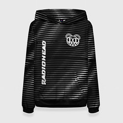 Толстовка-худи женская Radiohead metal rock lines, цвет: 3D-черный