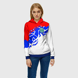 Толстовка-худи женская Триколор - ВДВ, цвет: 3D-синий — фото 2