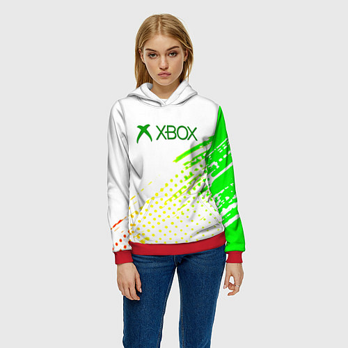 Женская толстовка Xbox краски текстура геймер / 3D-Красный – фото 3