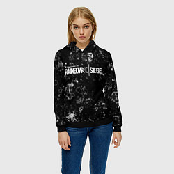 Толстовка-худи женская Rainbow Six black ice, цвет: 3D-черный — фото 2