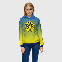 Толстовка-худи женская Borussia gradient, цвет: 3D-синий — фото 2