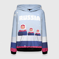 Женская толстовка Флаг России и матрешки