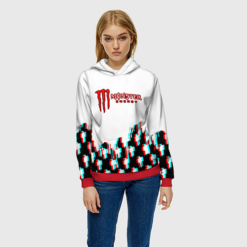 Женская толстовка Billie Eilish x Monster energy / 3D-Красный – фото 3